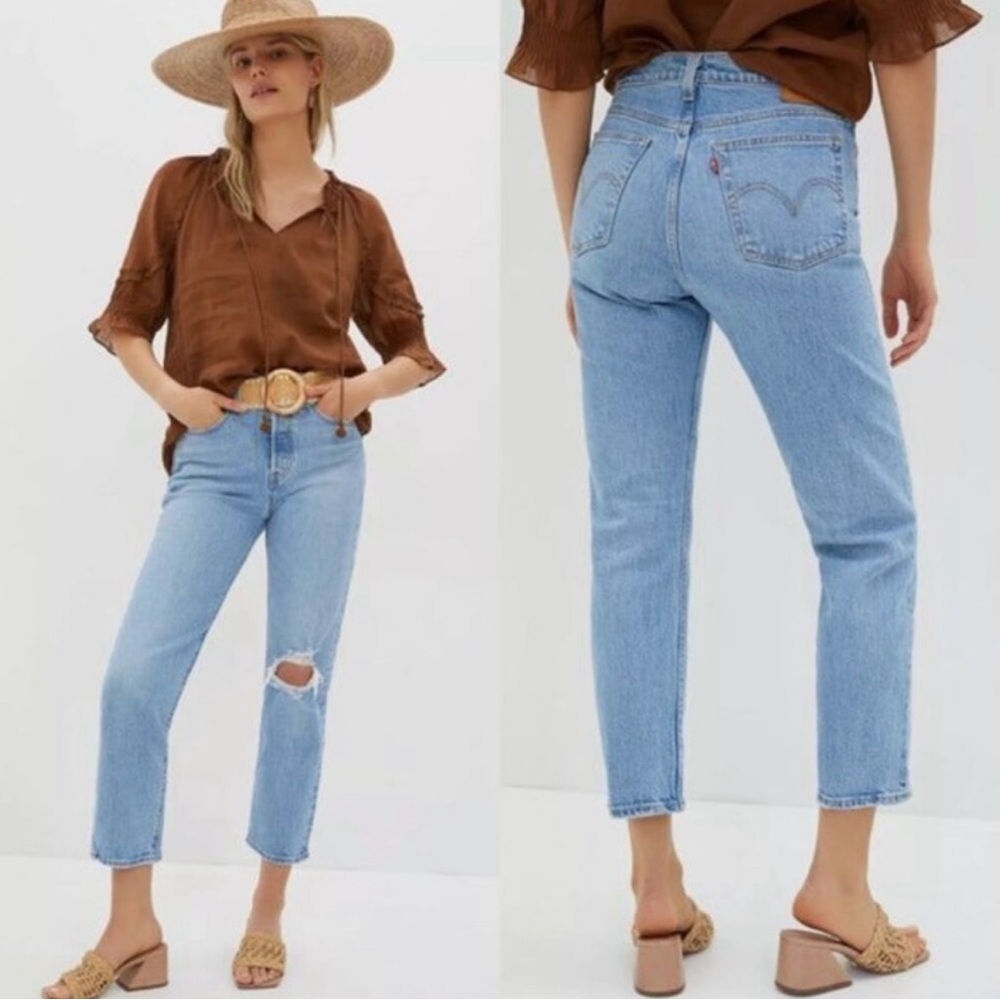 Anthropologie high rise wedgie straight Levi’s